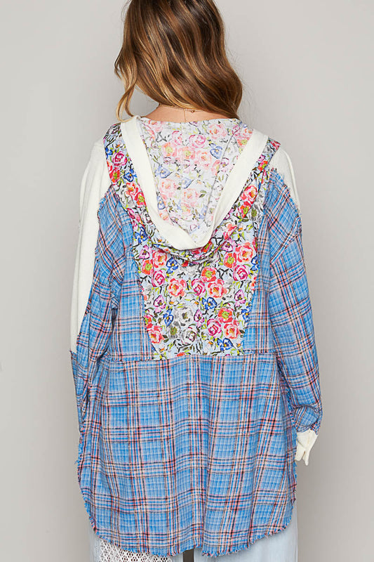 V NECK MULTI HOODIE TOP